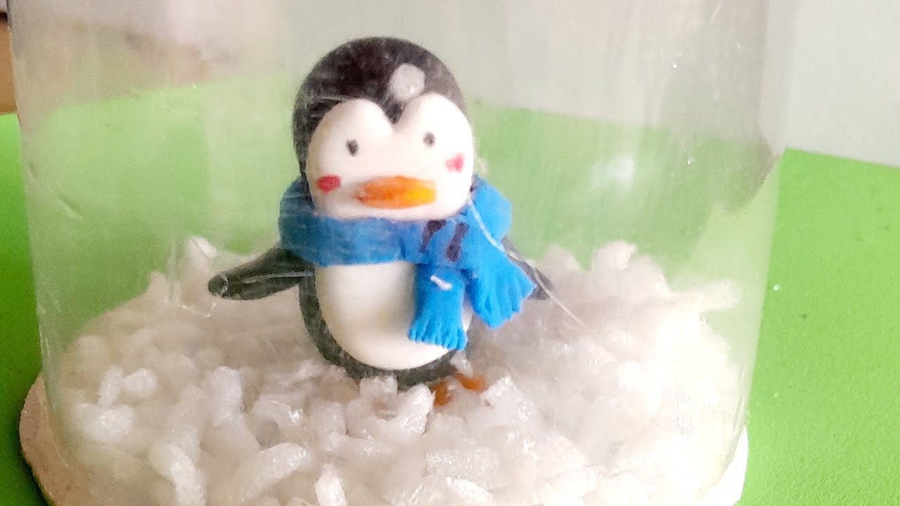 Diy cute air dry clay snow penguin ❄️ 🐧#diy #craft #handmade #clay #penguin #art #snow 