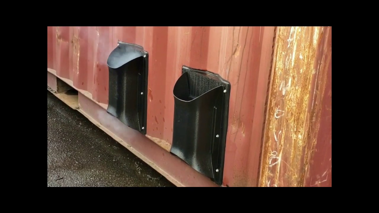 venting shipping containers with wind