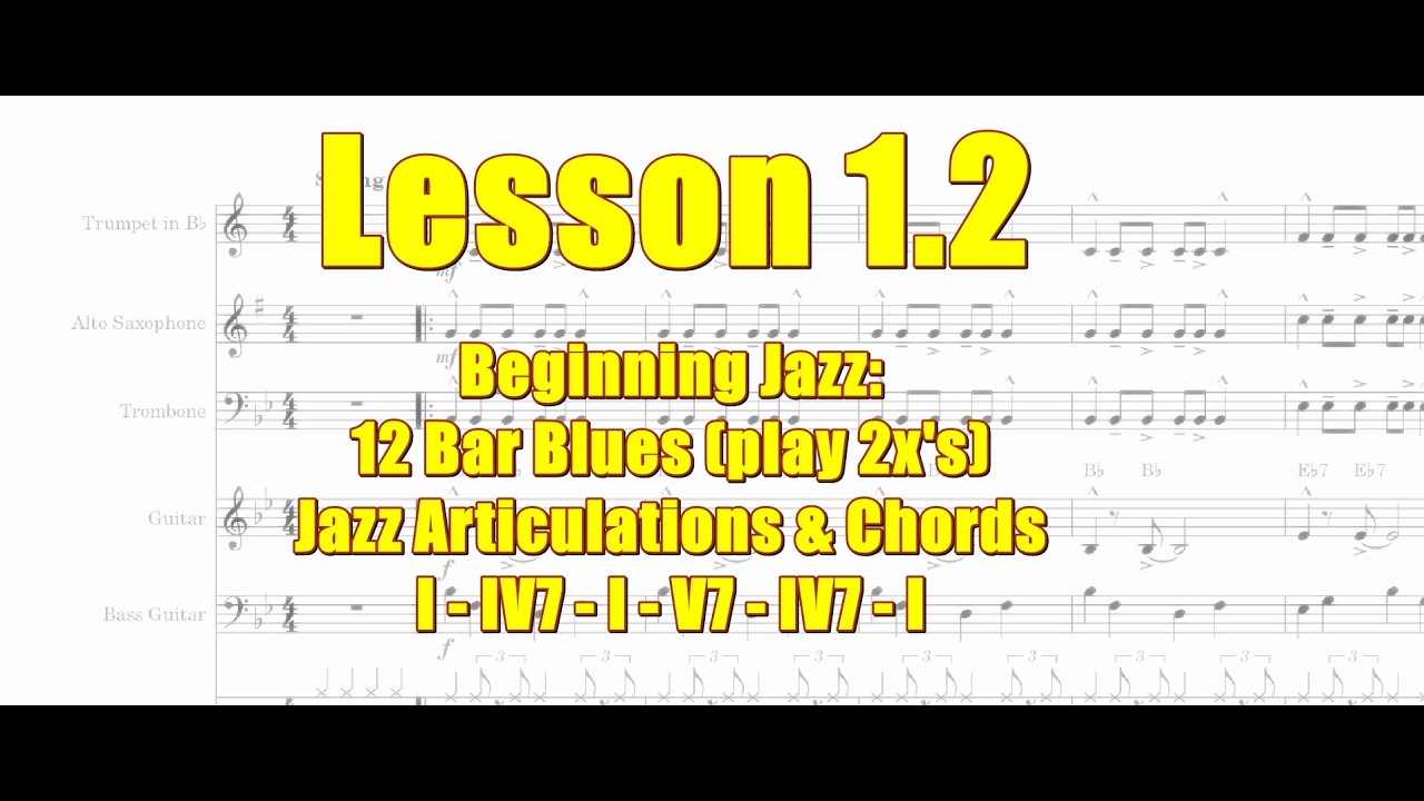Beginning Jazz Lesson 1.2 chords I - IV7 - V7 Explained