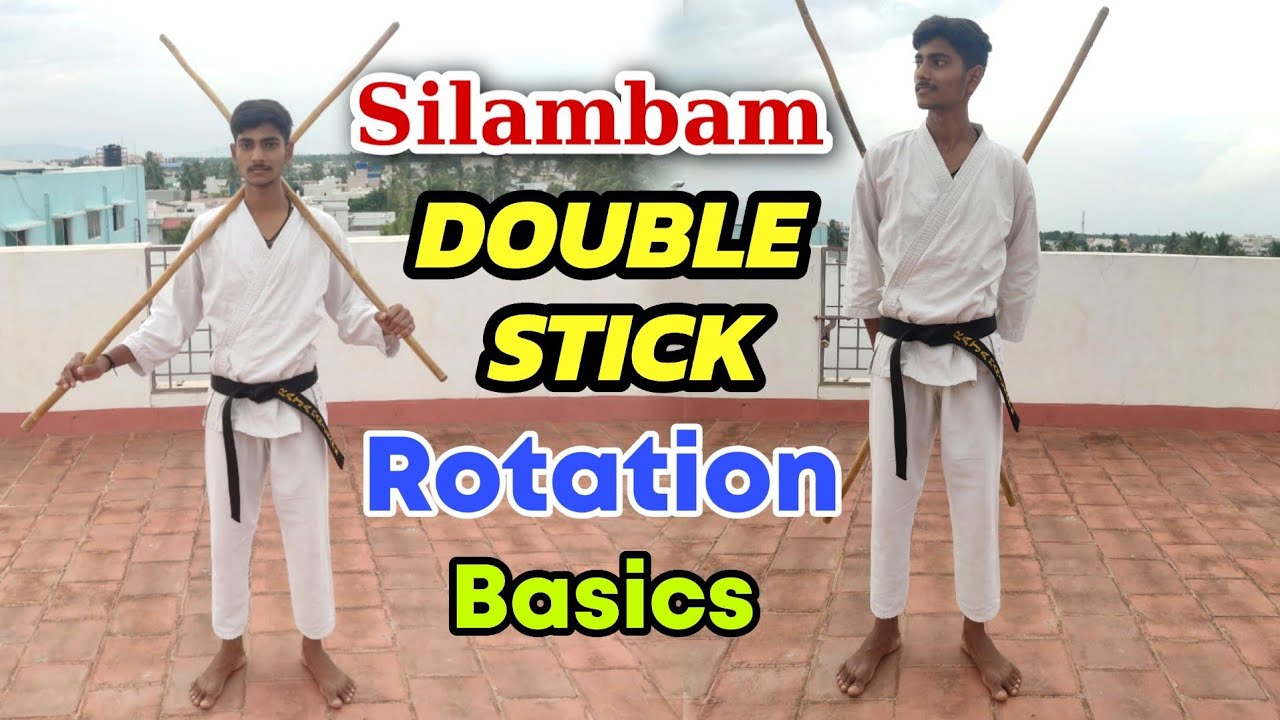 Silambam Double Stick Rotation Basics | Silambam training for beginners in Tamil | Karate Tamizhan
