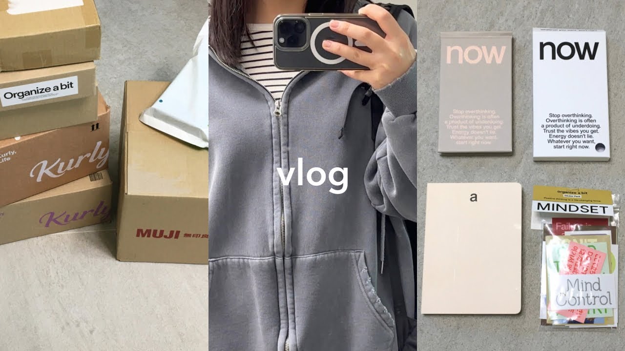 vlog | 대학생 방학 브이로그 📦 택배뜯기 (무지, 스케쥴러..etc) | JLPT 결과 | ADsP 벼락치기