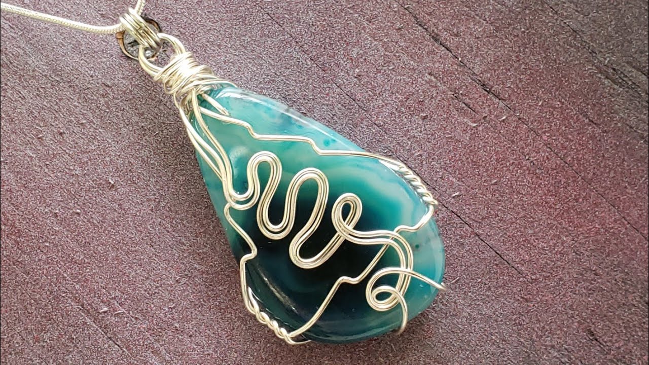 Simple Blue Agate Necklace Tutorial (Raw Wrap) - Eps 130