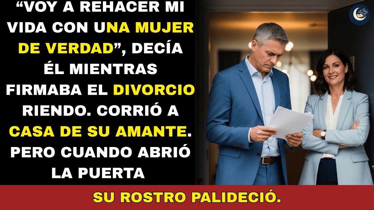 Tras el divorcio, mi ex fue a celebrarlo con su amante. Al abrir la puerta, se quedó helado.