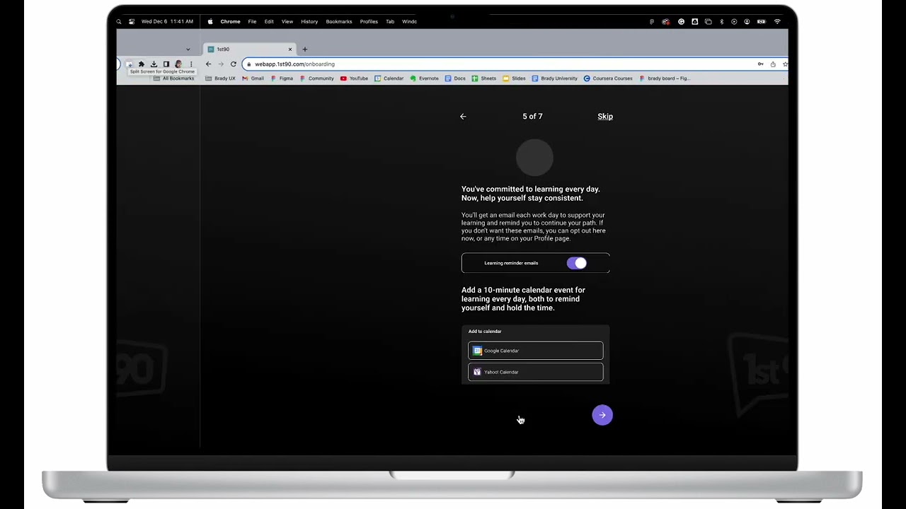 1st90 Onboarding Experience by Brady UX