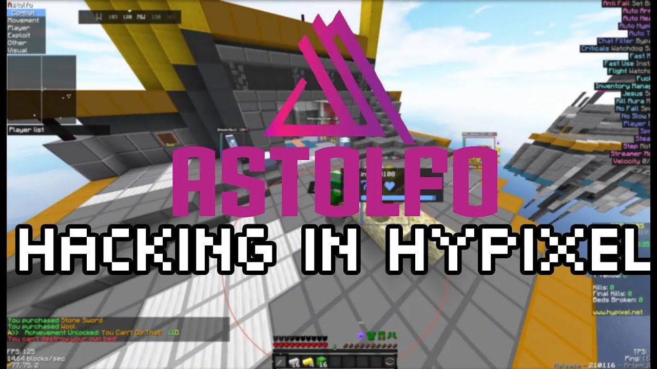 hacking in hypixel w/Astolfo | Best hypixel hacked client
