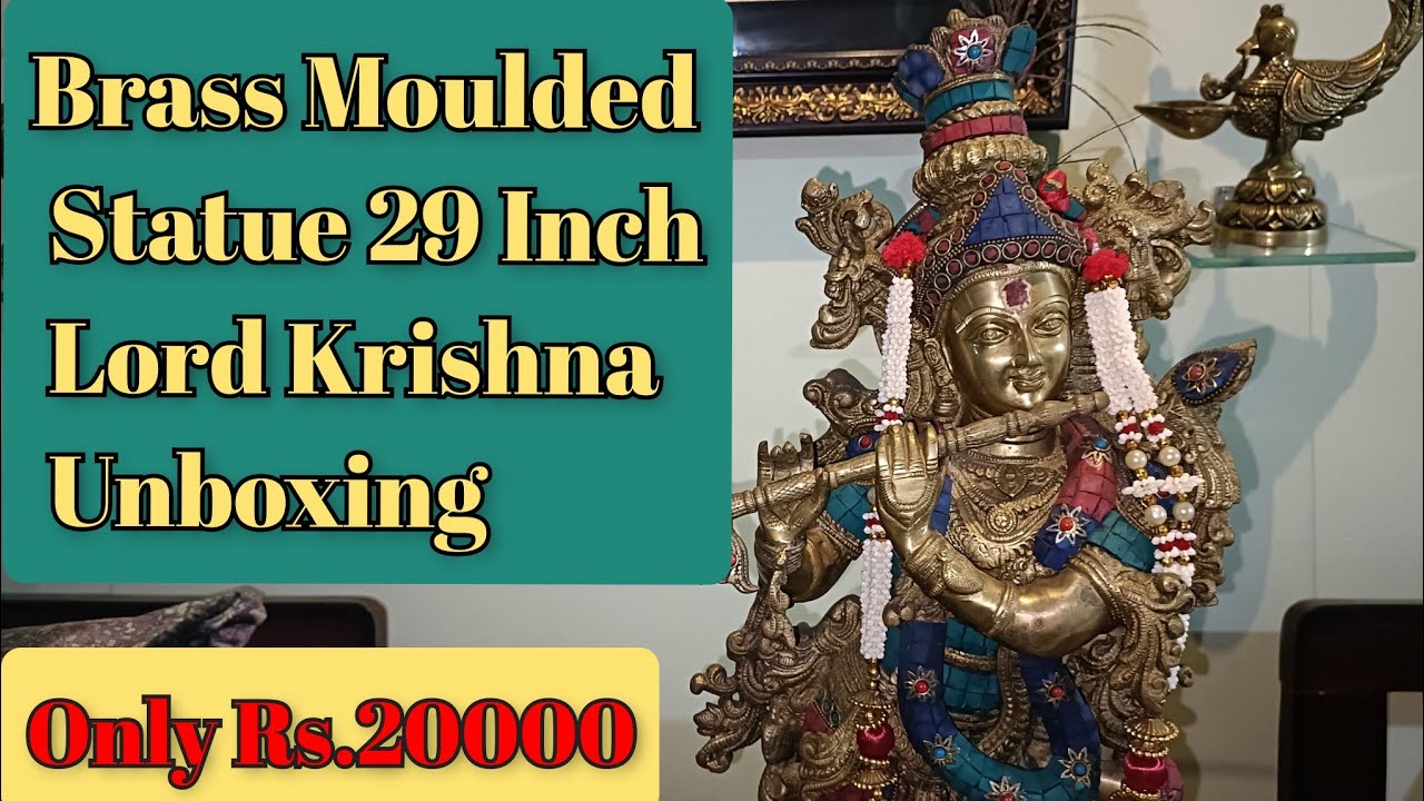 Moulded Statue 29 inch Lord Krishna Unboxing