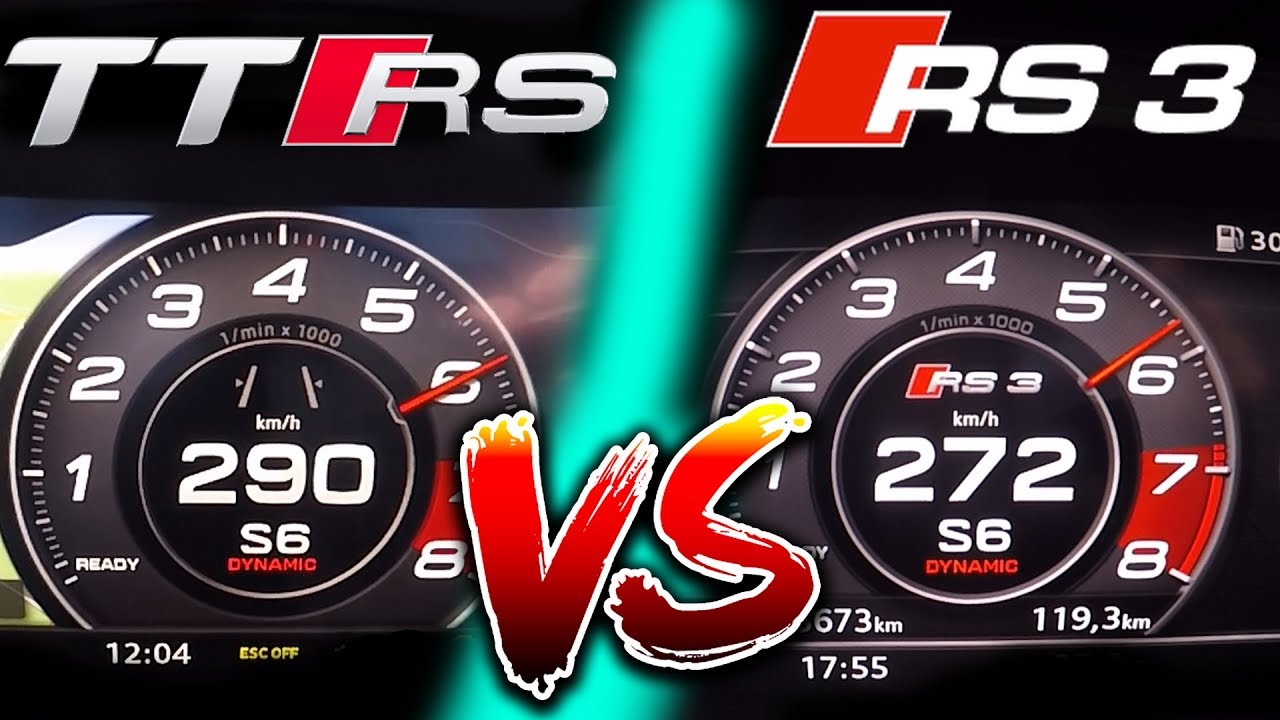 0-290km/h | Audi RS3 vs Audi TT RS | TOP SPEED, Acceleration TEST✔