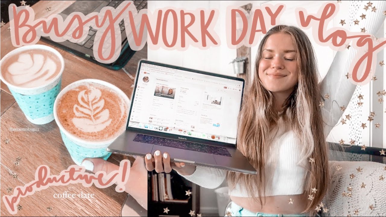 a busy work day in my life!! | coffee shop date, sponsorship work, homework & dossier unboxing!!