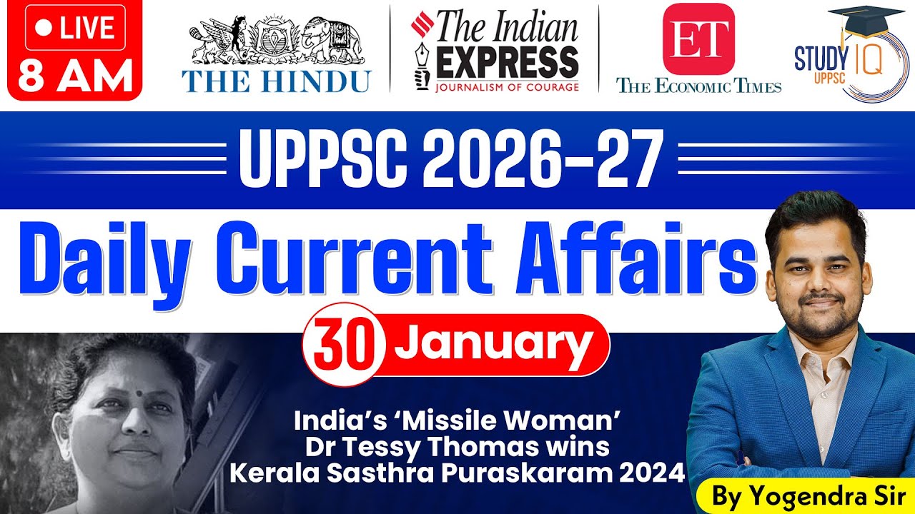 Daily Current Affairs 2026 | Current Affairs Today 30 January Current Affairs for UPPCS & RO/ARO