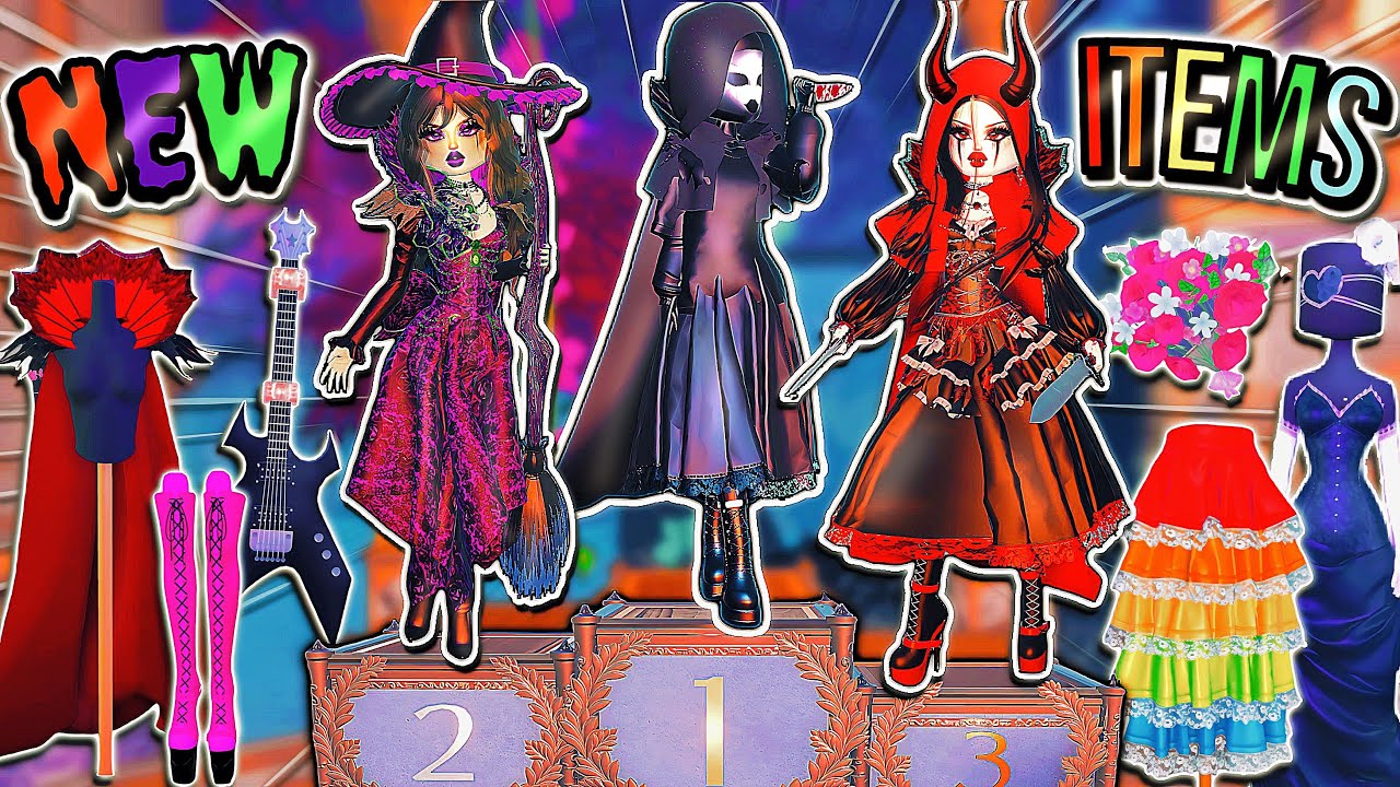 Пытаюсь выиграть, используя новые предметы в обновлении «Хэллоуин» в игре «Одевайся так, чтобы пр...