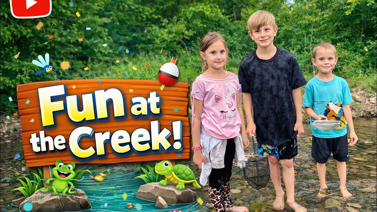 Let’s go have fun at the creek with Zamiras sweet tooth! #nature #siblings #fun