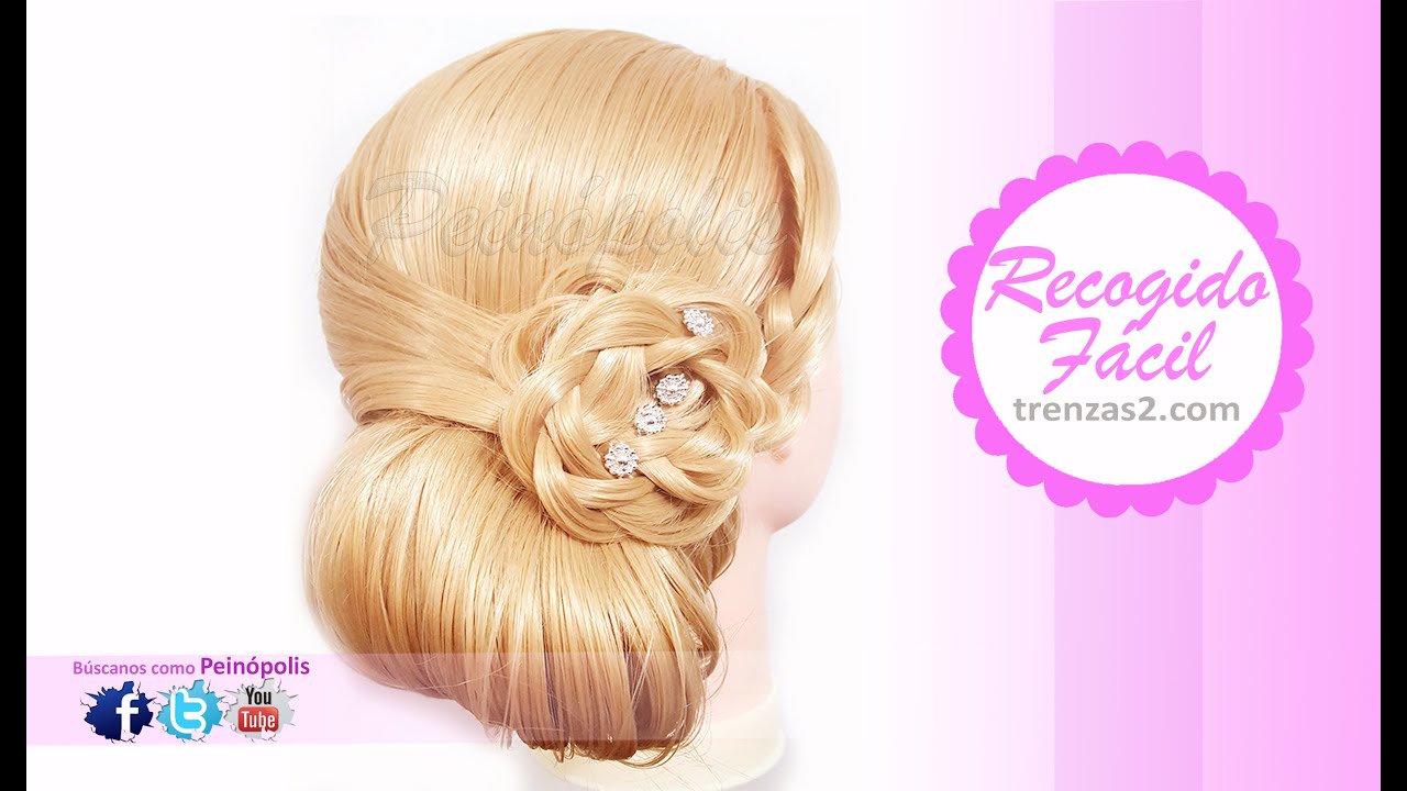 Peinados Faciles y Rapidos: Recogidos con Trenza en Flor PASO A PASO