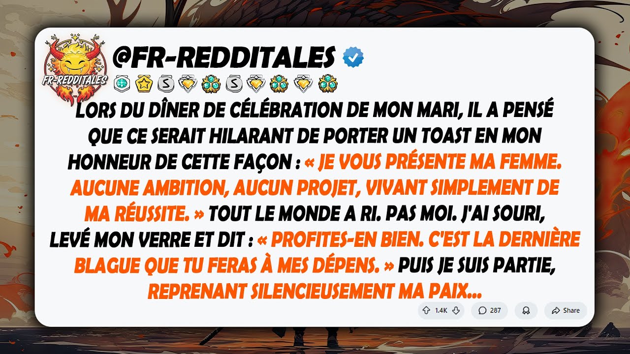 Lors du dîner de luxe de mon mari, il s'est moqué de moi. J'ai levé mon verre et repris mon pouvoir.