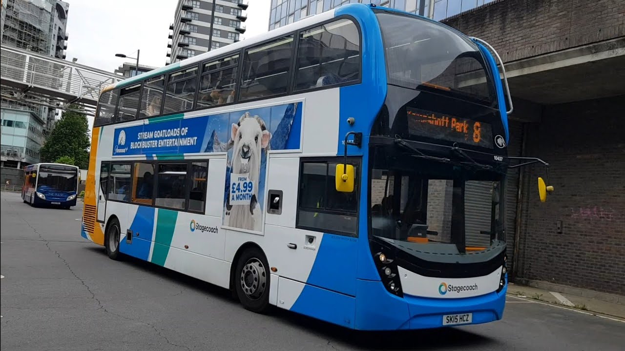 Full Ride: Bus Route 8 Basingstoke - Kempshott Park 🔄. Stagecoach Enviro400 MMC 10437 (SK15 HCZ)