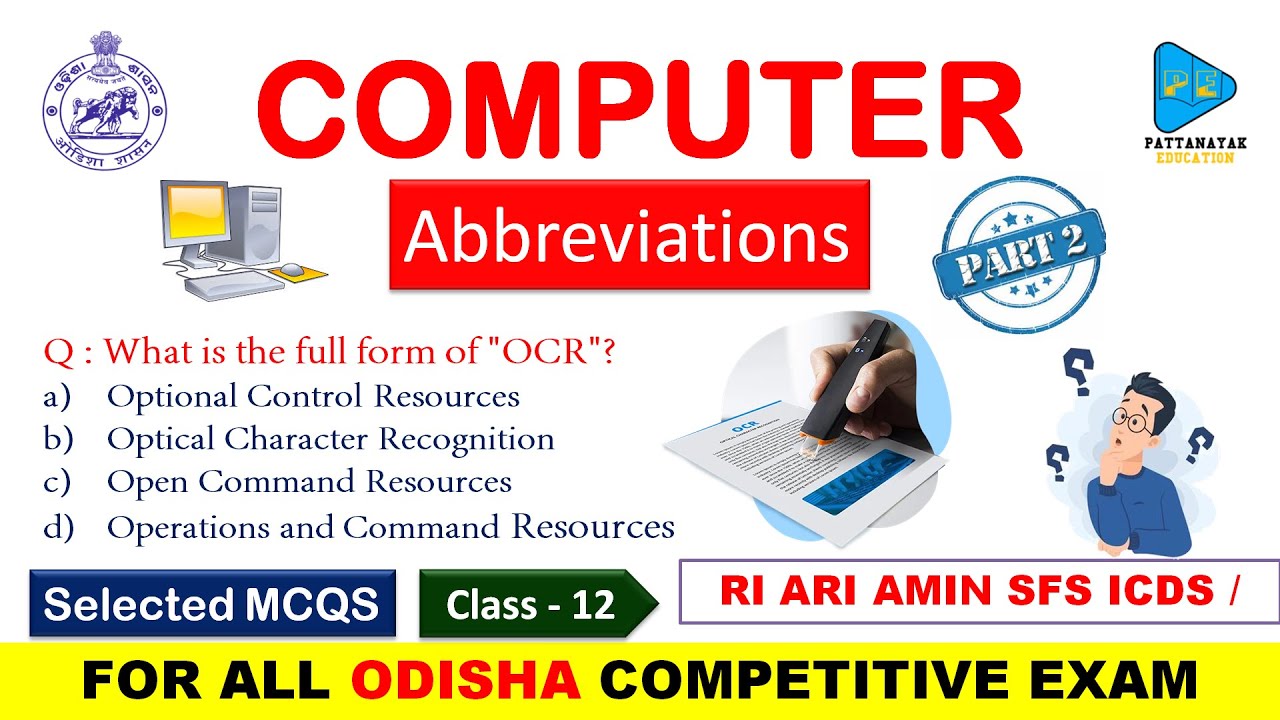 Computer Abbreviations Part 2 Selected MCQS for RI ARI AMIN SFS ICDS by @PATTANAYAKEDUCATION