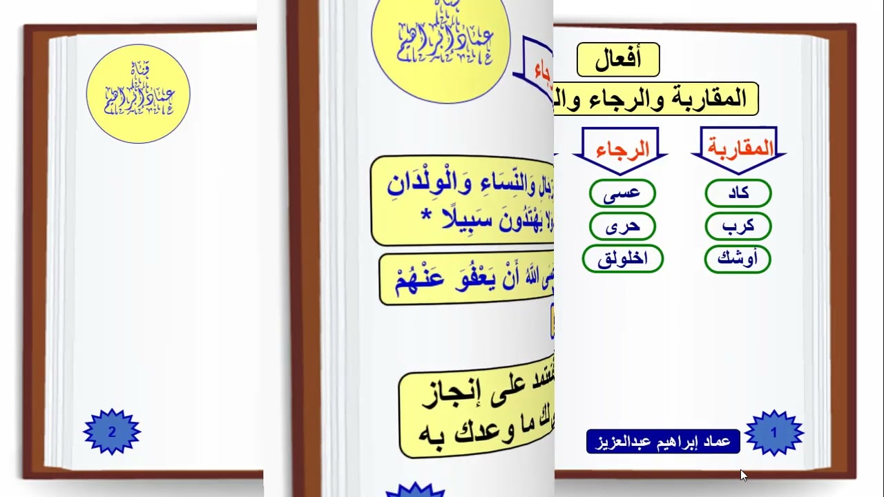 الإيجازُ المُسَهَّلُ في النَّحْوِ 72هل عسى لغير الرجاء ؟ مقدمة المقاربة والرجاء والشروع عماد إبراهيم