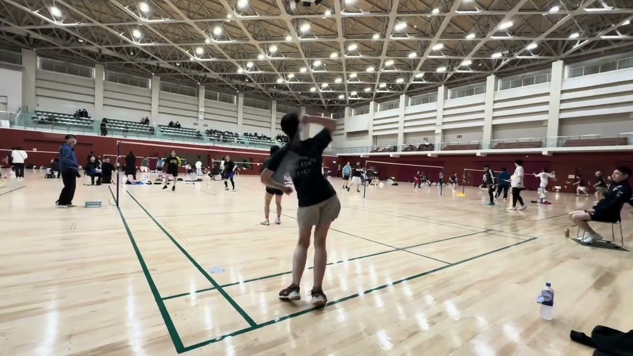 理事長杯 男女混合団体戦 3部 予選女ダブ2試合目