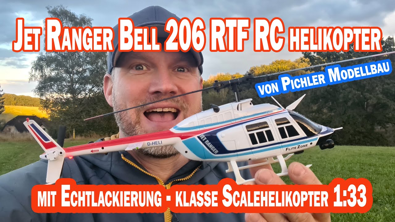 Flitezone Jet Ranger Bell 206 RC  Helicopter RTF von Pichler Modellbau -  Weiß ist lackiert -