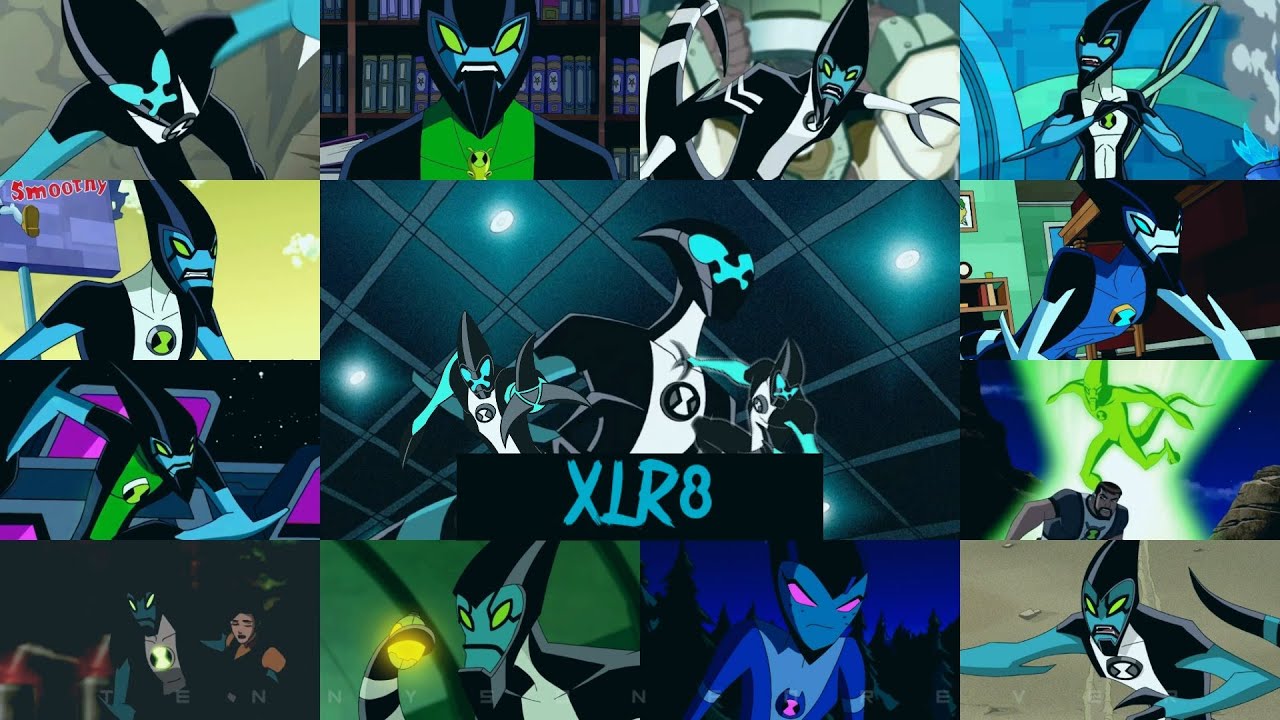 All xlr8 transformation in all Ben 10 series
