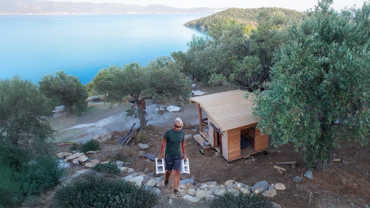 Living Off-Grid in Greece, exploring the surroundings, expanding the outdoor kitchen, PT 28