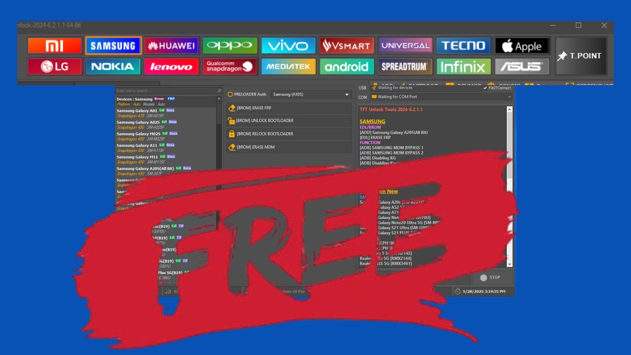 Free Download Tool Unlock/ Bypass FRP, Factory Reset Android 2025| TFT Unlock Tool Free Download.