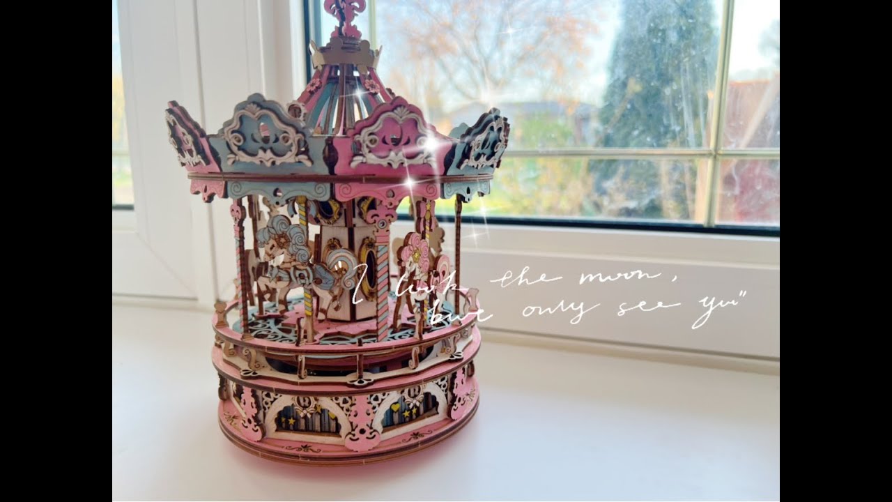 DIY ROKR Wooden Puzzle  Romantic Carousel Music Box - 若态若客音乐盒 | 手绘DIY | 生日礼物