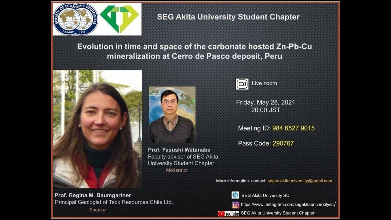 Online Seminar - Evolution of the Carbonate Hosted Zn-Pb-Cu mineralization at Cerro de Pasco deposit