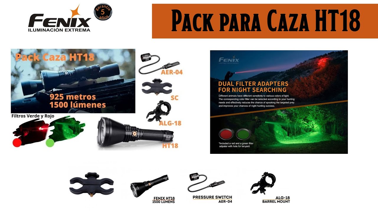 Pack para Caza Linterna Fénix HT18