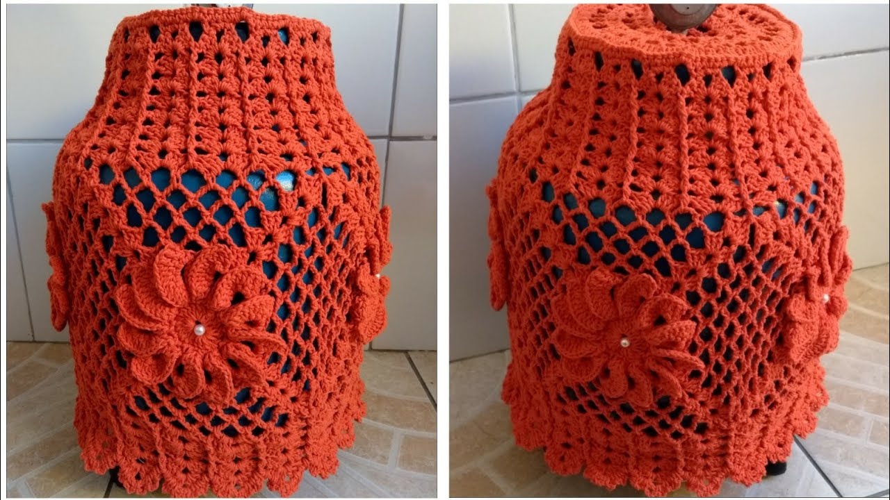 Capa para Botijão Flor de Gomos em Crochê/Tutorial Passo a Passo