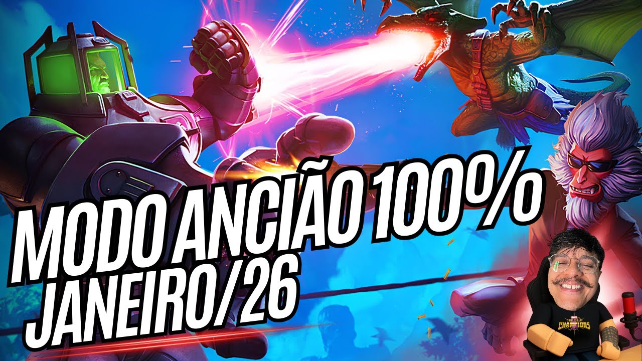 MENSAL DE JANEIRO/26! MODO ANCIÃO 100% - PARTE 1 😍😍 | LIVE | Marvel Contest of Champions