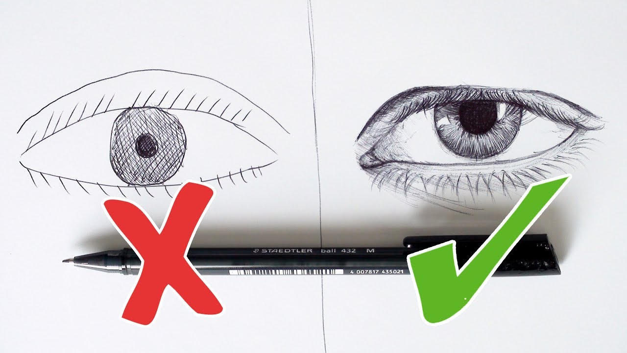 DO'S AND DON'TS - How To Draw A Realistic Eyes - Ballpoint Pen: Step By Step Tutorial  | DeMoose Art