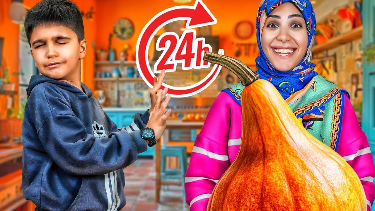 چالش 24 ساعت زندگی،فقط با کدوحلوایی 🤢