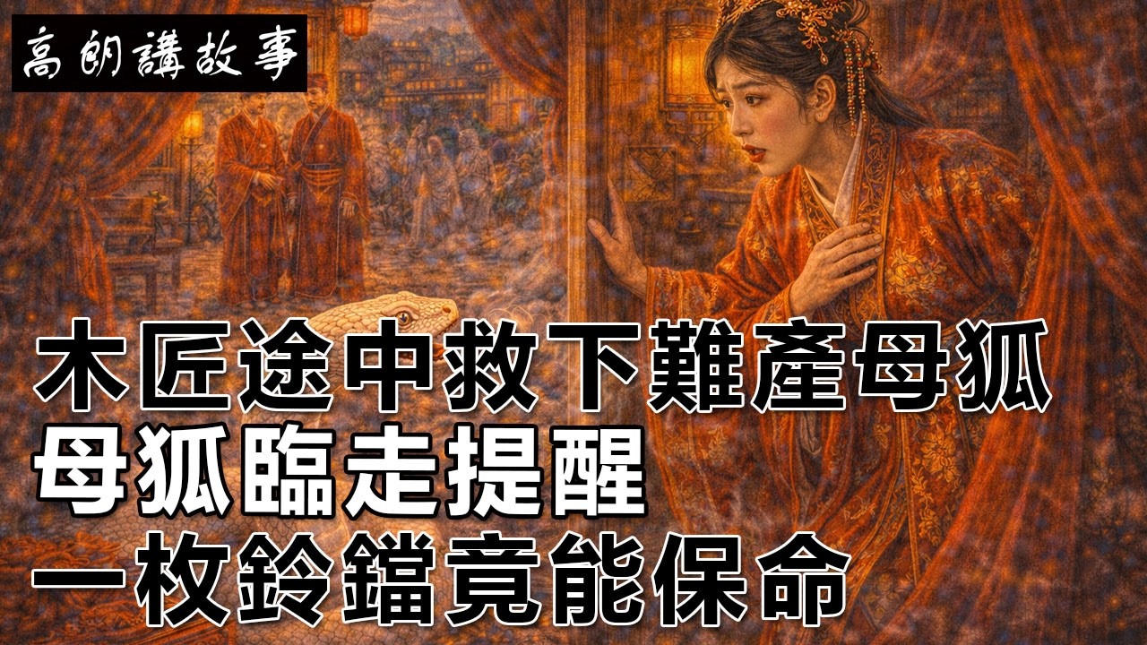 民間故事：木匠途中救下難產母狐，母狐臨走提醒，一枚鈴鐺竟能保命｜高朗講故事