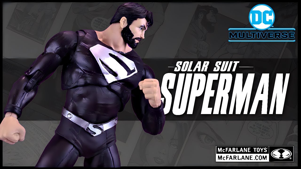 McFarlane Toys DC Multiverse Solar Suit Black and Silver Superman Figure @TheReviewSpot