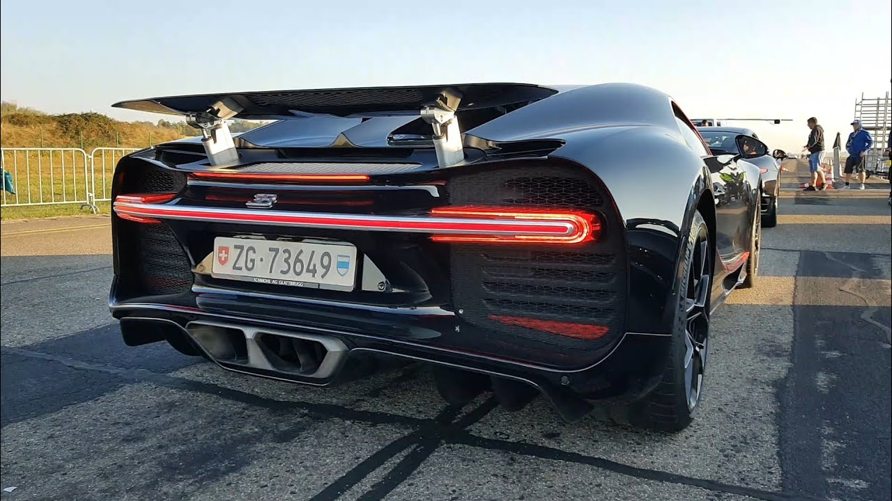 $3.4M Bugatti Chiron - Start, SOUNDS, Revs, Drag Racing!