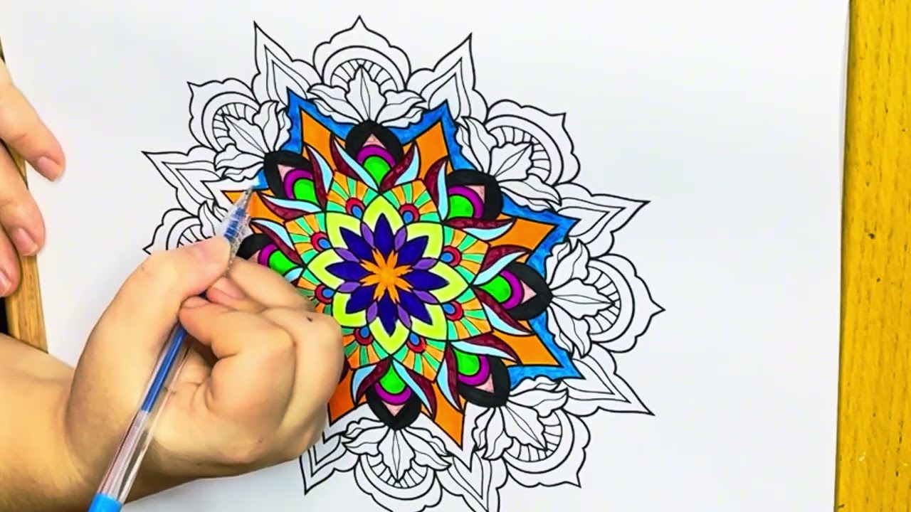 Relaxing Mandala Coloring | Stress Relief & Mindful Art 🎨✨