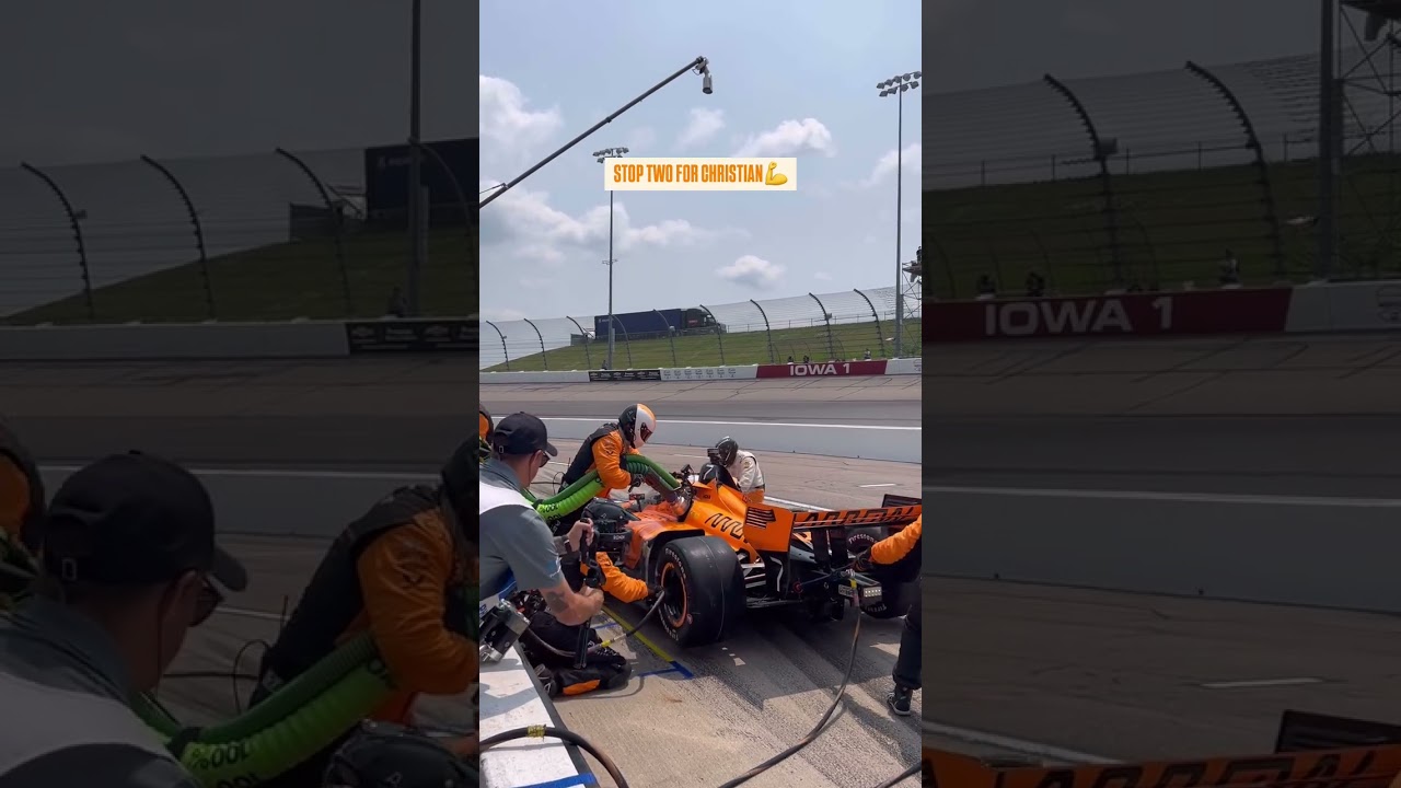Christian Lundgaard Pit stop indycar iowa Speedway Mclaren