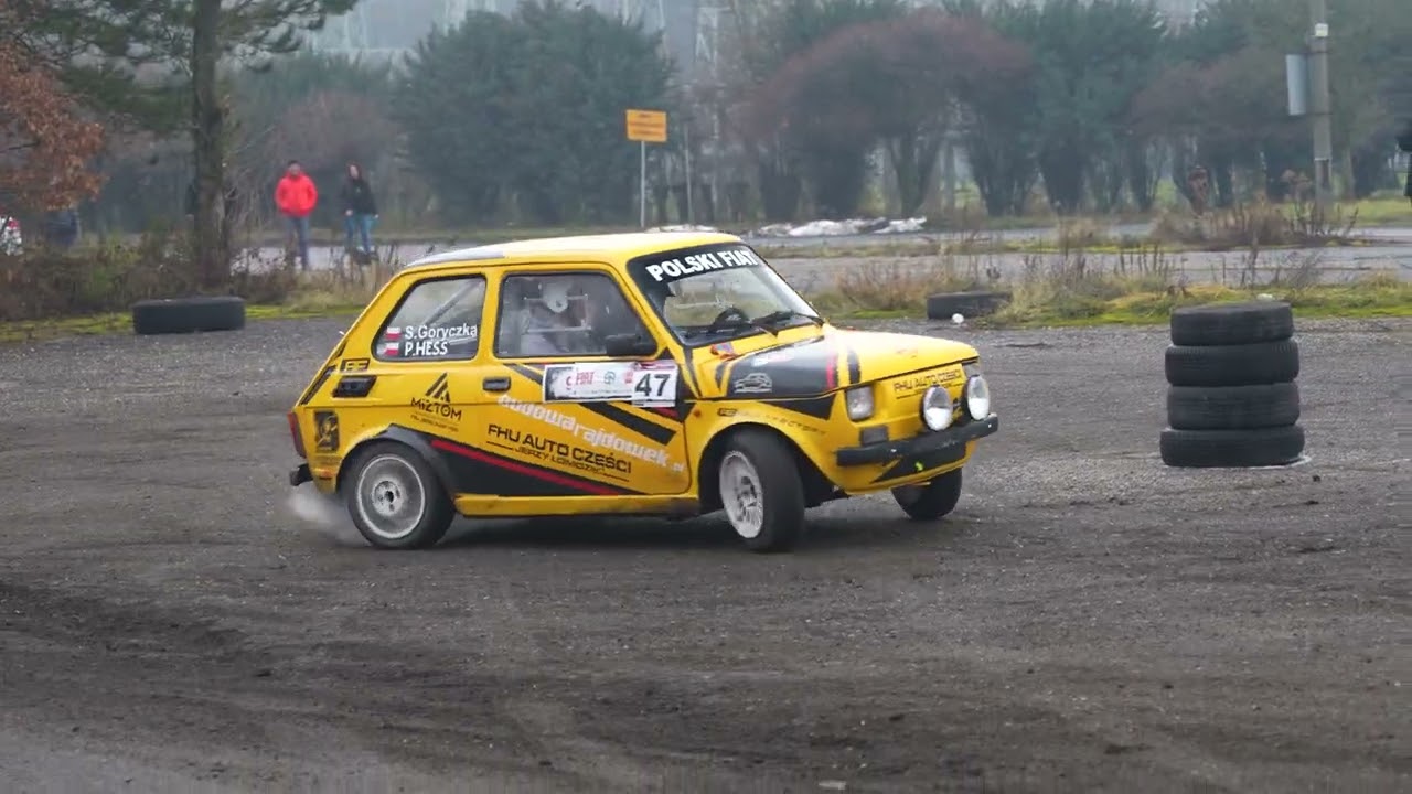 Barbórkowo Mikołajkowy KJS Rally Park Kaczyce 6.12.2025 Sebastian Goryczka Przemysław Hess fiat 126p
