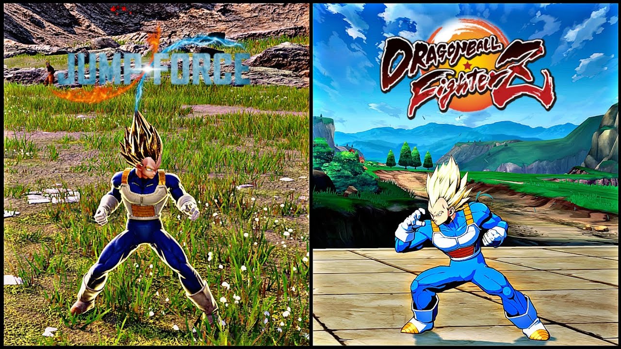 Vegeta in Jump Force vs FighterZ Comparison