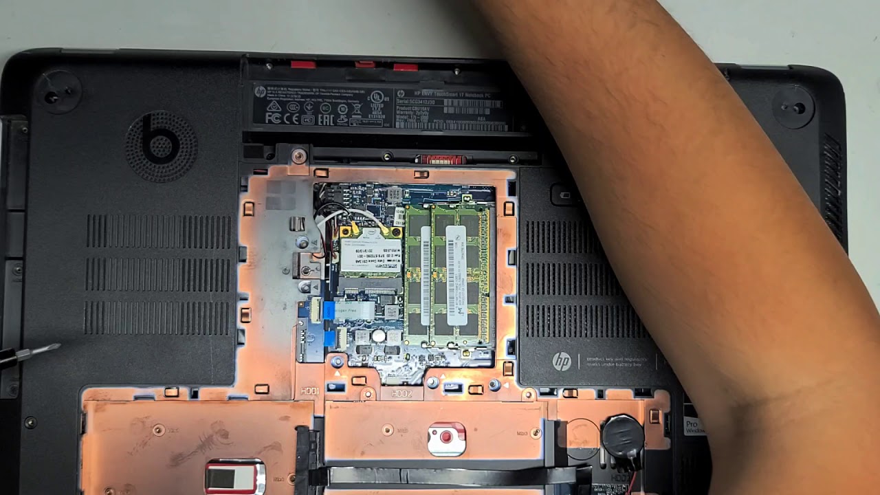 HP ENVY TouchSmart 17 Notebook PC Disassembly RAM SSD Hard Drive Upgrade Repair Fan Replacement