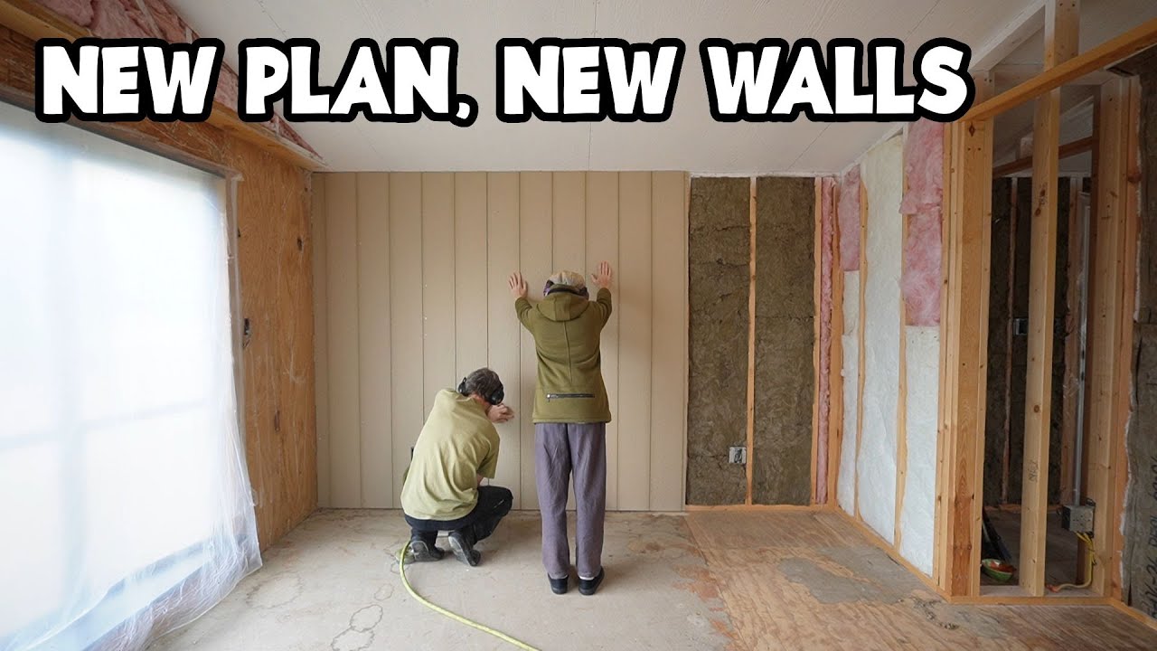 Back to the Salvaged Mobile Home ReBuild - Front Bedroom Walls