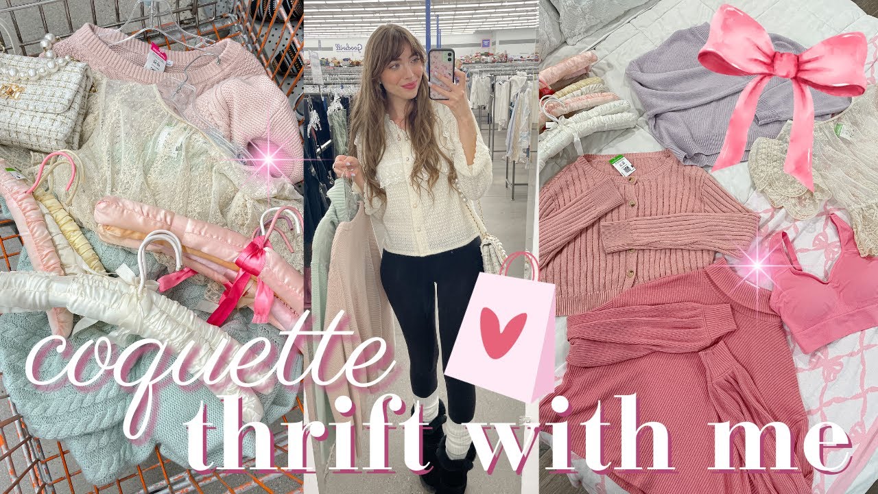girly winter thrift with me + thrift finds 🛍🎀