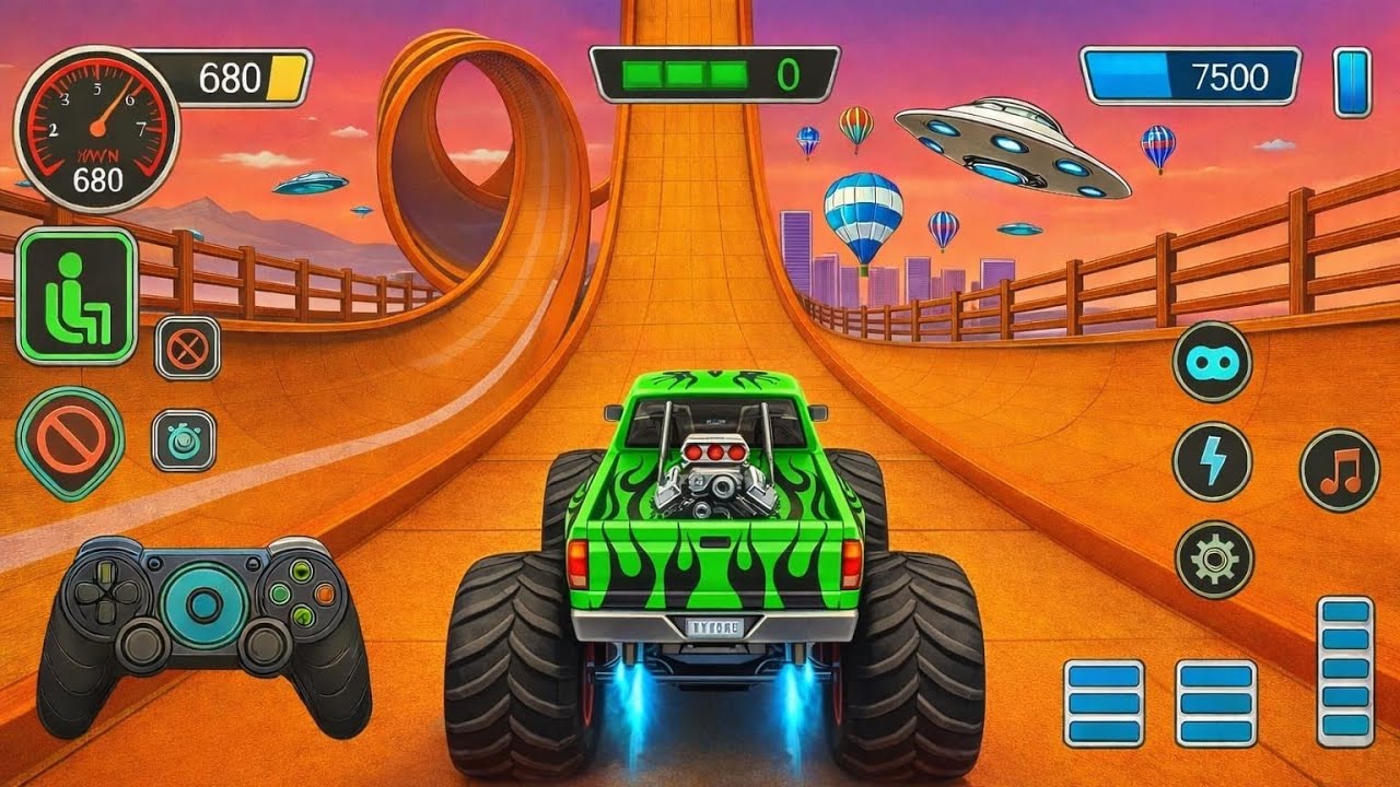 Monster Truck Mega Ramp Extreme Racing - Mega Ramp Monster Truck Racing - Android Gameplay