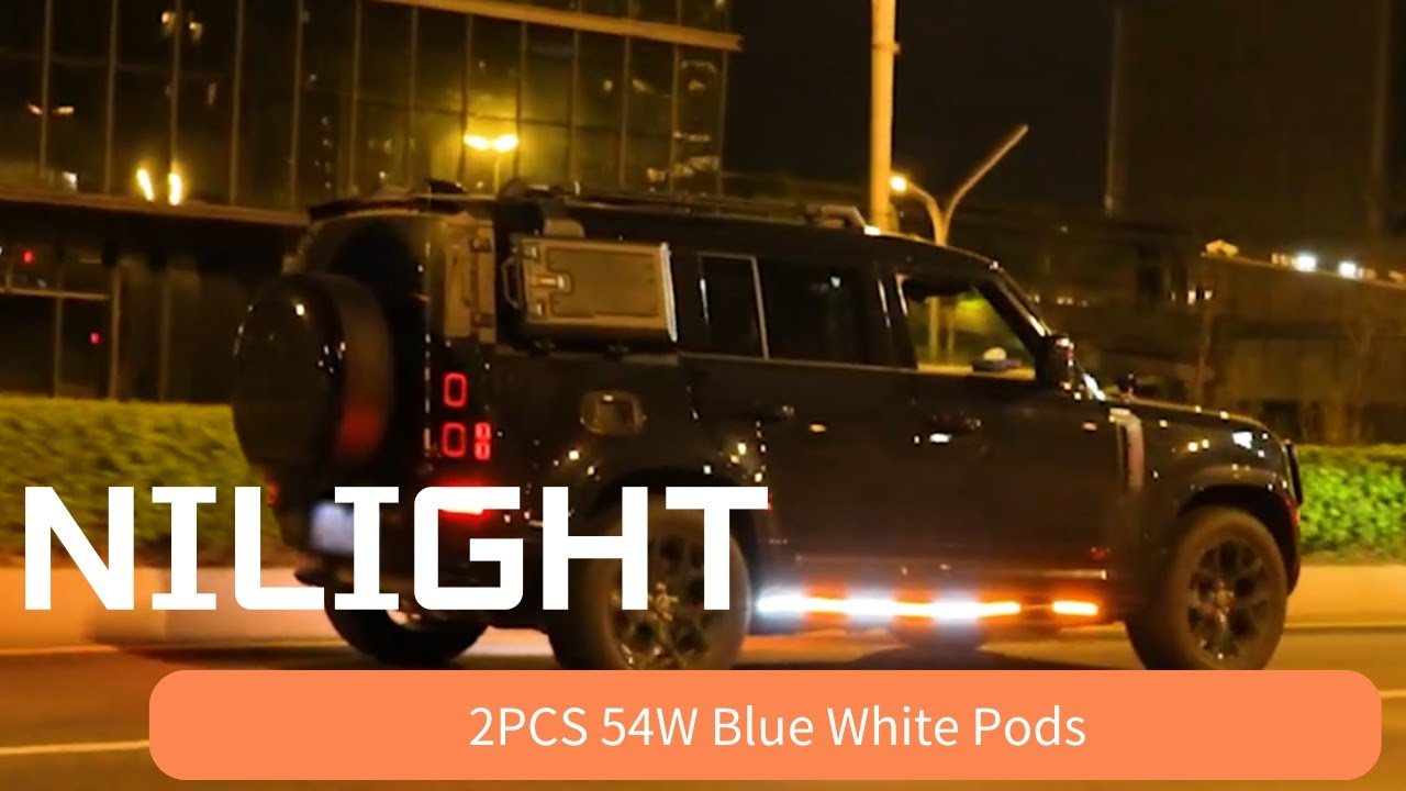 Nilight 70Inch Emergency Strobe Light Strip with Controller 864 LED Amber White Running Board Lights