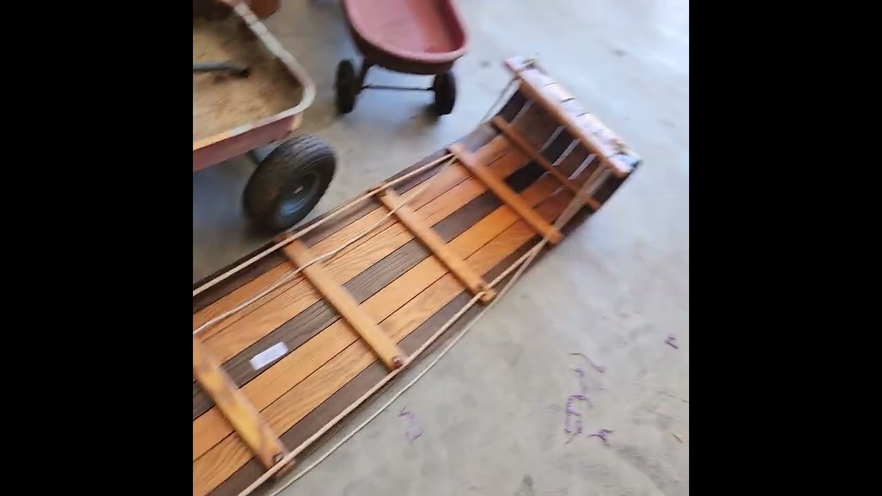 z406- Antique 4 person wooden snow sled