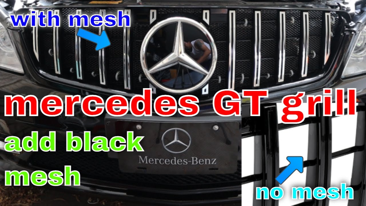 D.I.Y add aluminium black mesh to mercedes w204 w212 w205 c207 gl glk x204 GT grill - LOOKS AWESOME