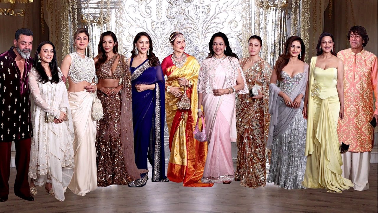 70's And 90's Actors Attends Manish Malhorta Diwali Party 2025 - Rekha, Hema, Madhuri, Kajol, Shilpa