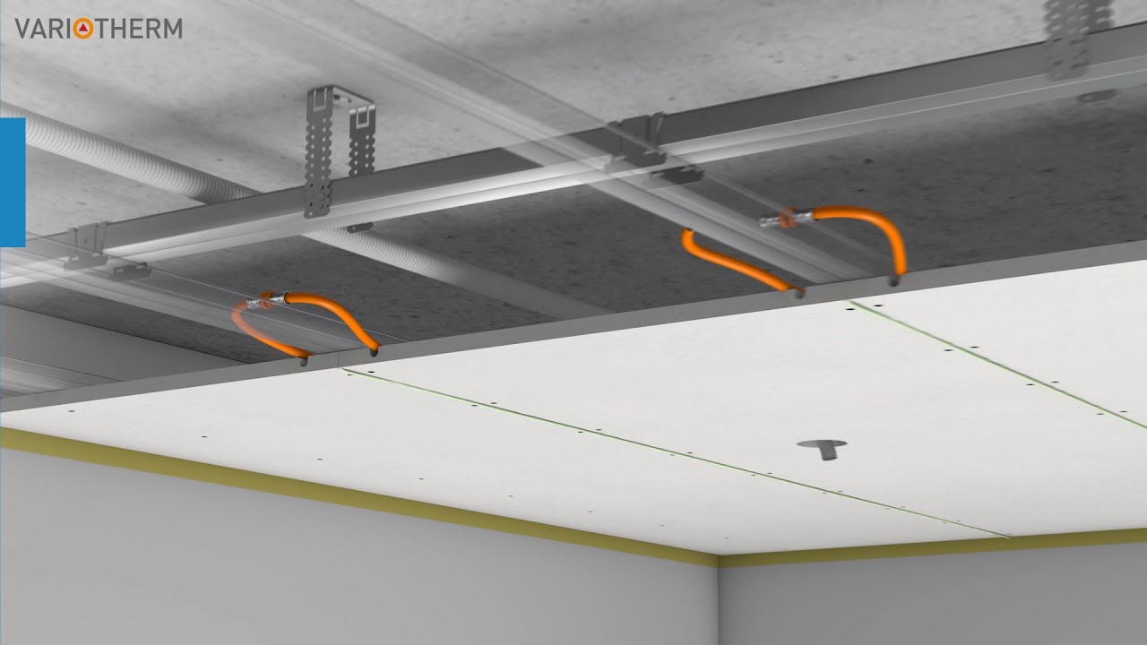 Animatie montage plafondverwarming / plafondkoeling