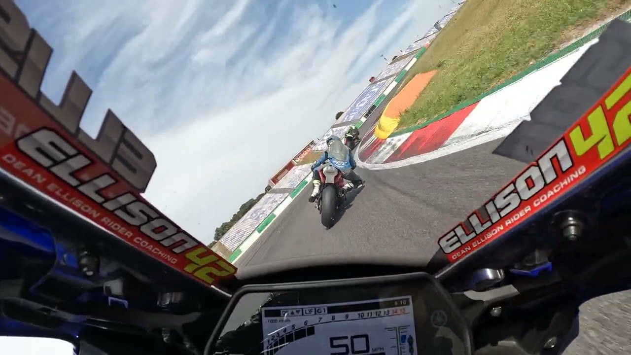 5th Session with Dean Ellison on the first day at Portimao.  BMW S1000RR and Yamaha R1M