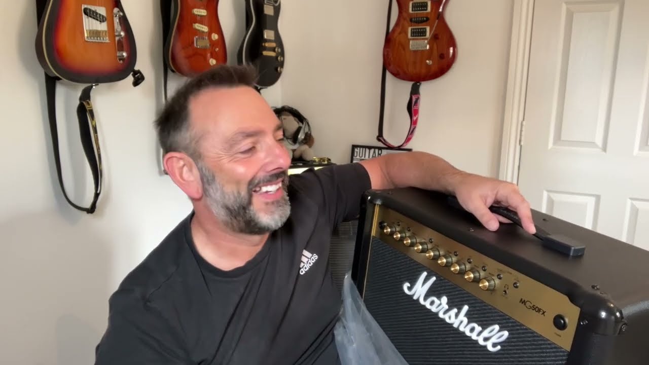 Marshall MG50 FX Gold unboxing. Replacement for Blackstar ID Core 100 and instead of Katana/Catalyst